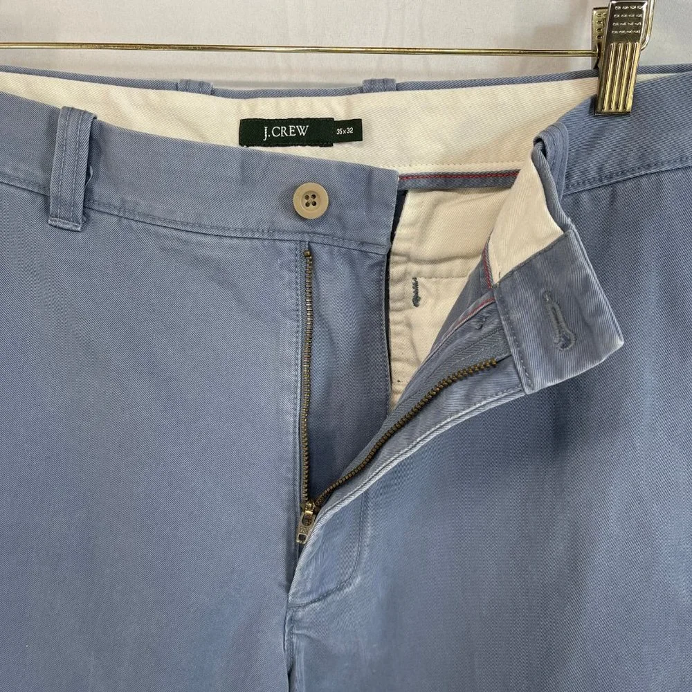 Vintage Men's J.Crew Straight Relaxed Fit Chino Pants Size 35 x 32 Blue Cotton